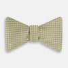 Gold and White Square Silk Bow Tie