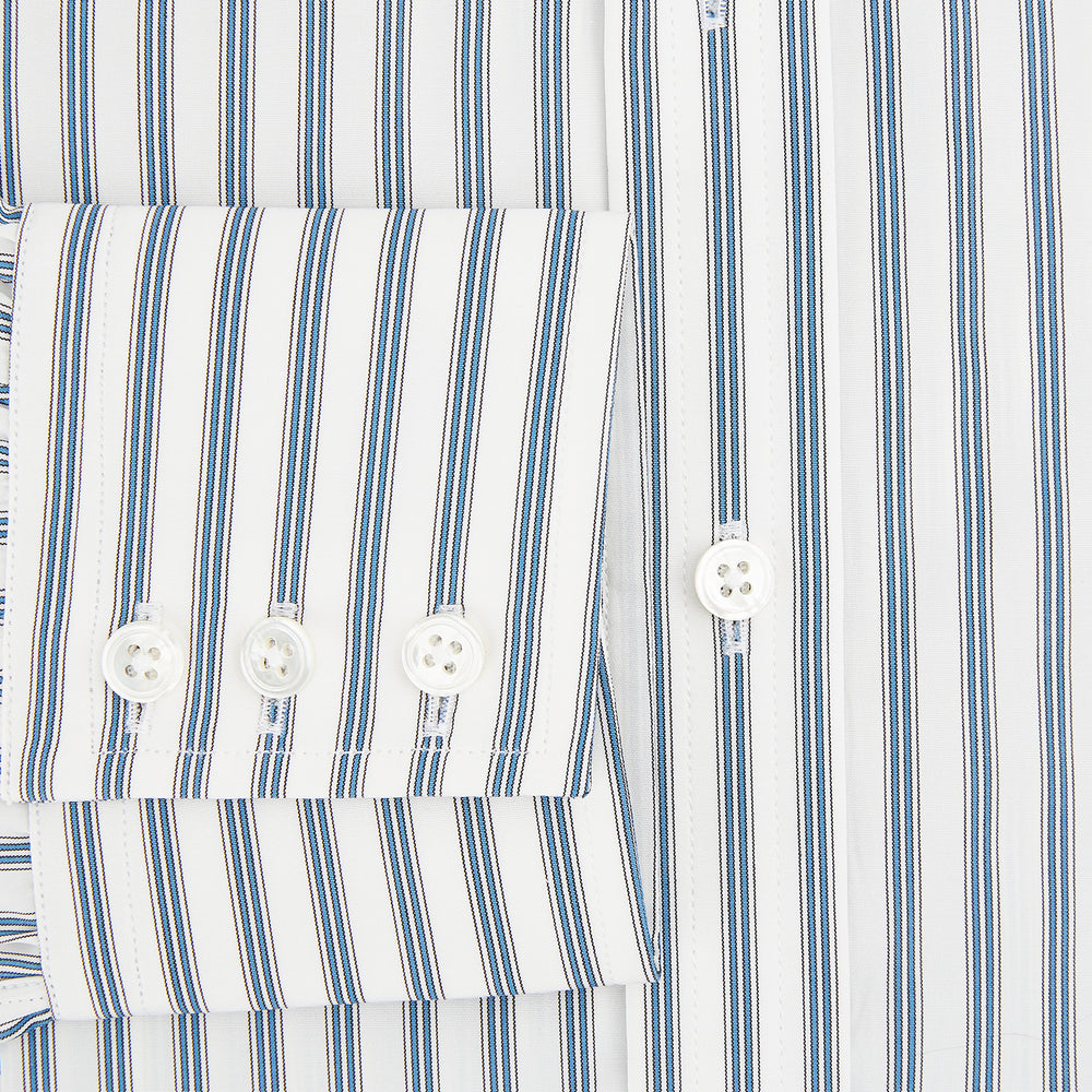 Blue Multi Wide Track Stripe Mayfair Shirt