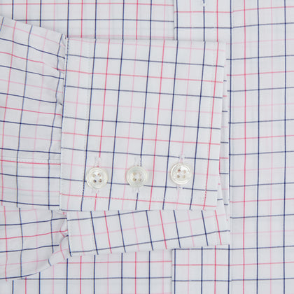 Pink Overlay Grid Check Mayfair Shirt Image 3