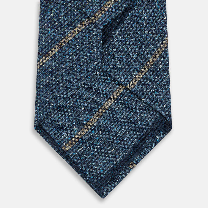 Blue Multi Stripe Silk Tie Image 2