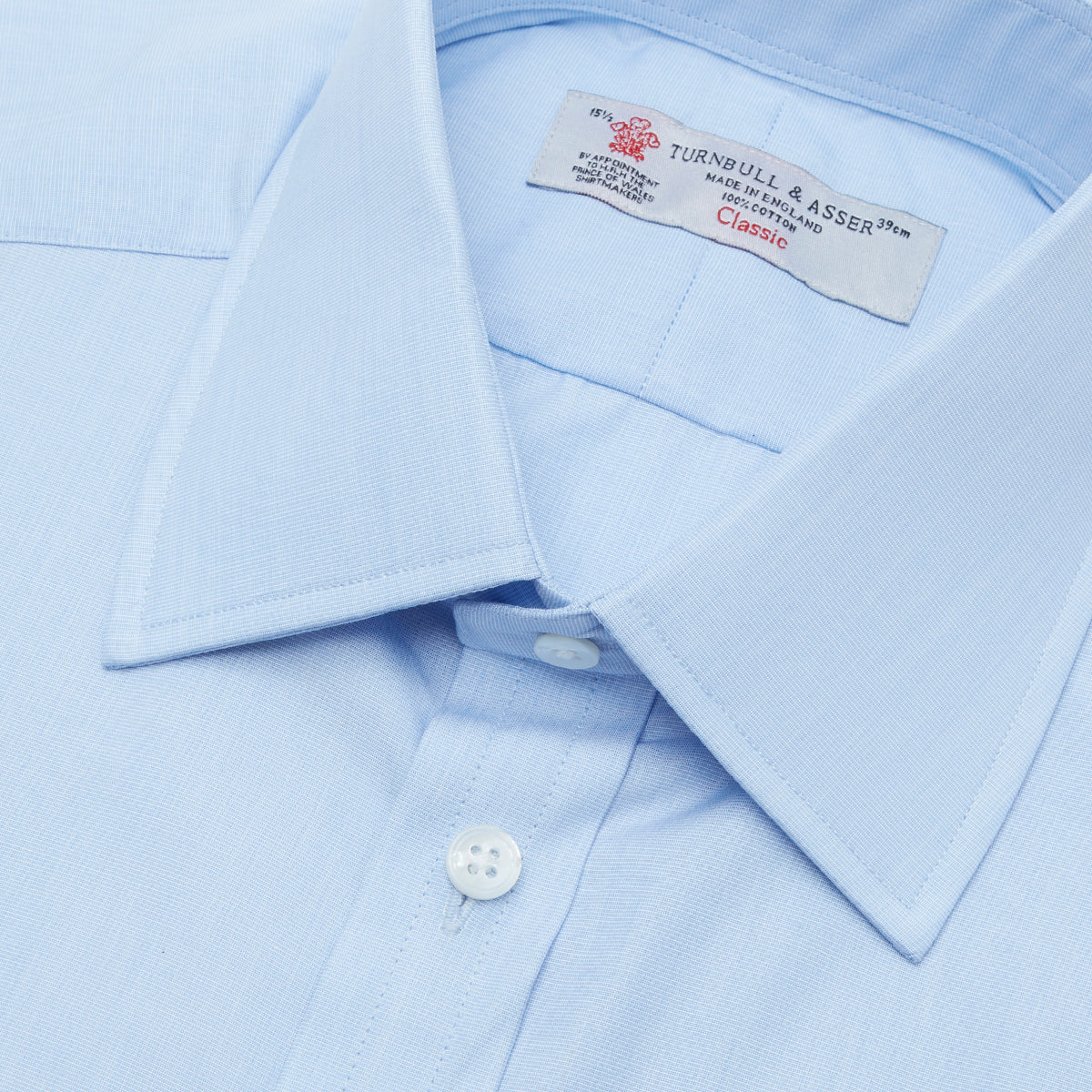 View 5 of product Light Blue End-on-End Shirt with T&A Collar and 3-Button Cuffs