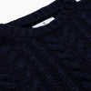 View 2 of product Navy Wool and Cotton Blend Albany Guernsey Jumper