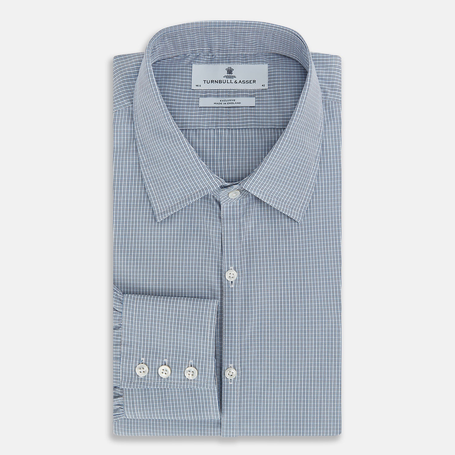 View 5 of product BLUE AND BROWN MICRO SHADOW CHECK WESTMINSTER SHIRT