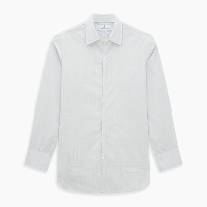 Forest Melange and Red Micro Check Windsor Shirt Image 8