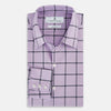 View 5 of product Lilac Grid Check Windsor Shirt