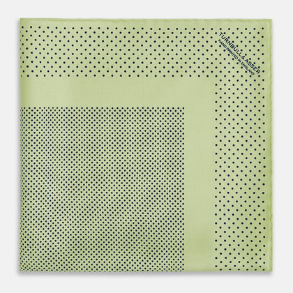 Melon Green Dot Silk Pocket Square Image 2