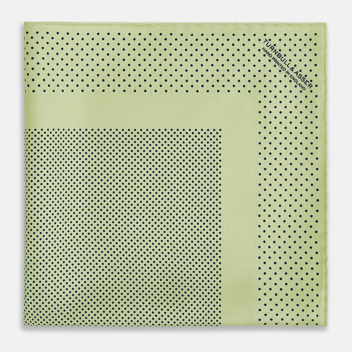 Melon Green Dot Silk Pocket Square Image 2