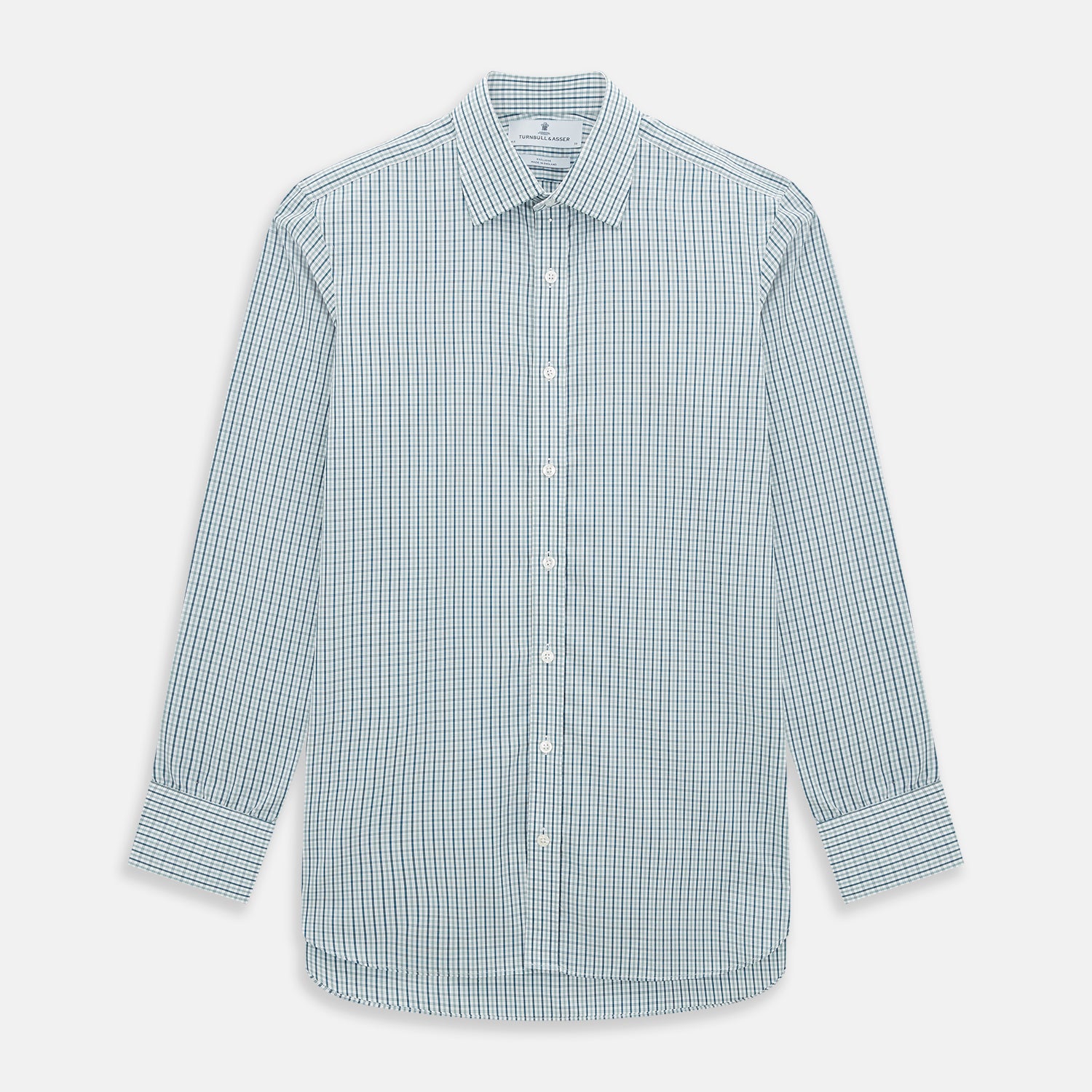 Light Petrol Micro Tattersall Check Mayfair Shirt