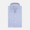 View 1 of product Blue Grid Check Shirt with Regent Collar and 3-Button Cuffs