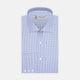 Blue Grid Check Shirt with Regent Collar and 3-Button Cuffs