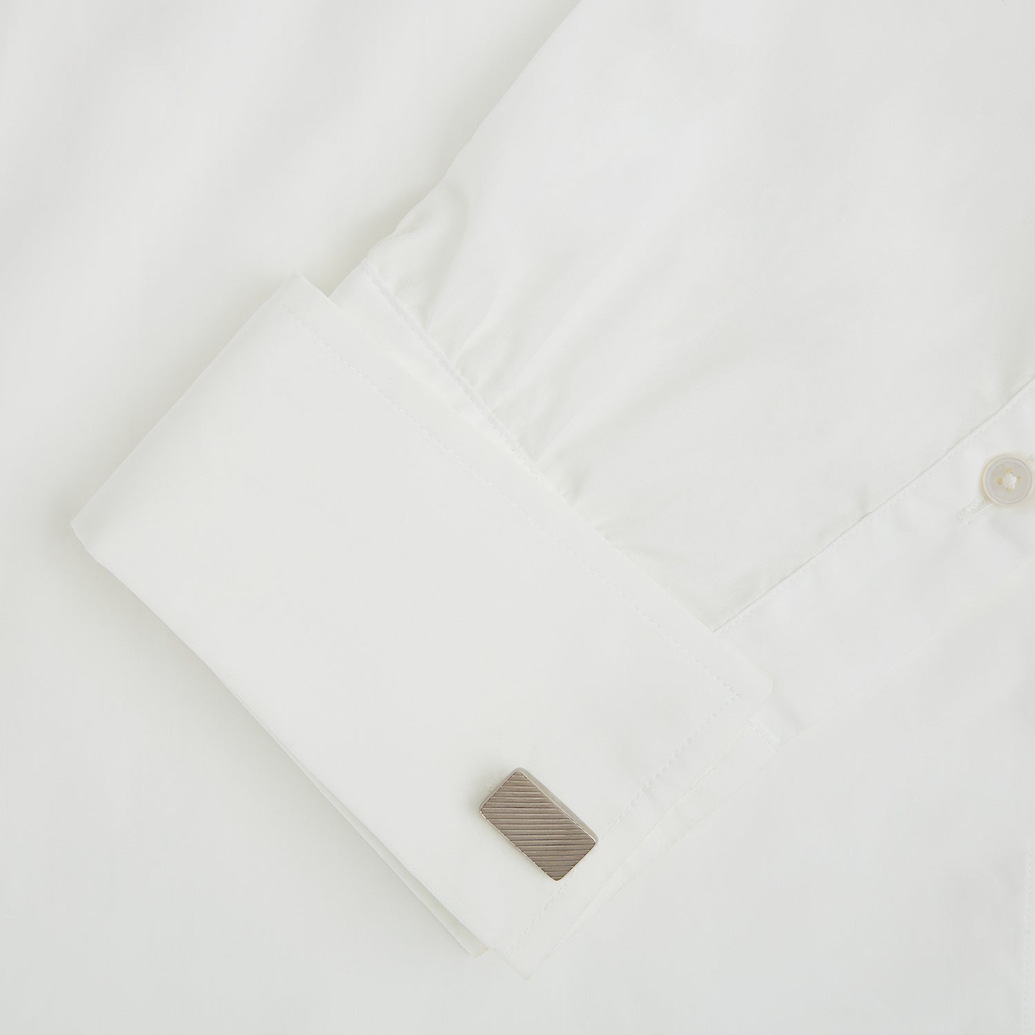 View 3 of product Silver Diagonal Striped Rectangular Cufflinks