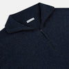 View 2 of product Navy Melange Half-Zip Cashmere Jumper