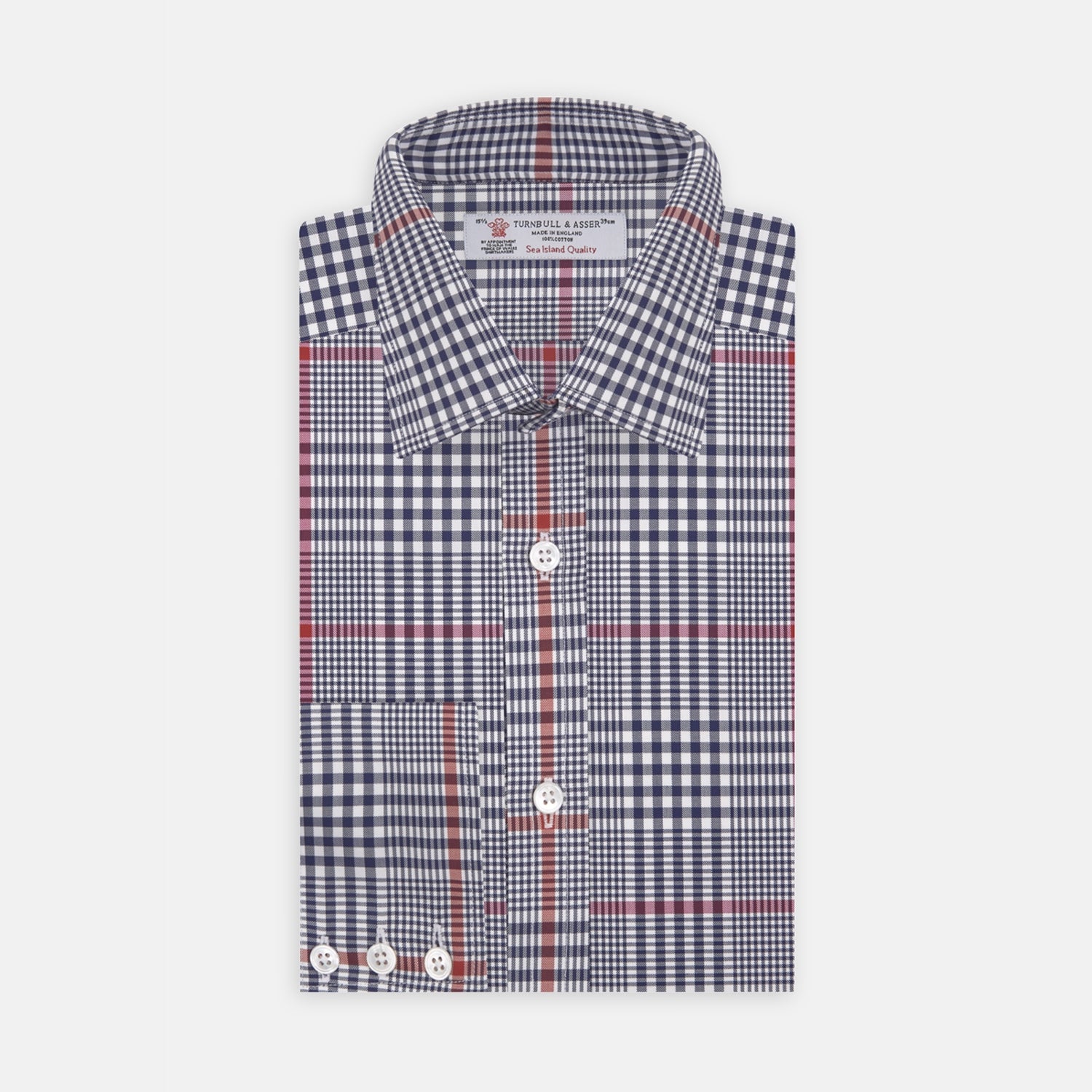 View 2 of product Navy and Red Prince of Wales Wide Check Cotton Fabric