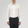 View 3 of product Tailored Fit Two-Fold 120 White Cotton Shirt with Kent Collar and Double Cuffs