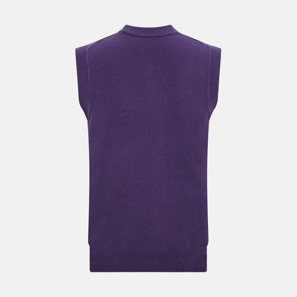 Purple Cashmere Sleeveless Cardigan Image 2