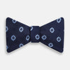 View 1 of product Navy and Sky Blue Motif Silk Bow Tie