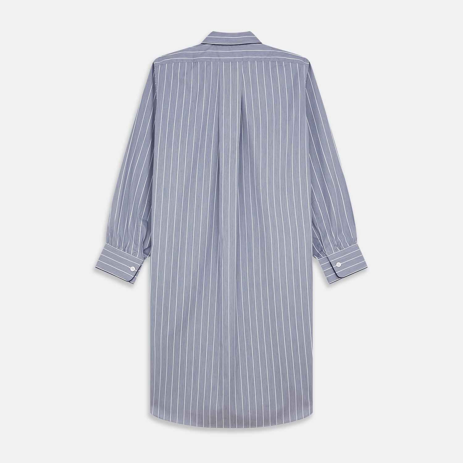 View 5 of product Pale Blue and White Pinstripe Cotton Blend Sussex Nightshirt
