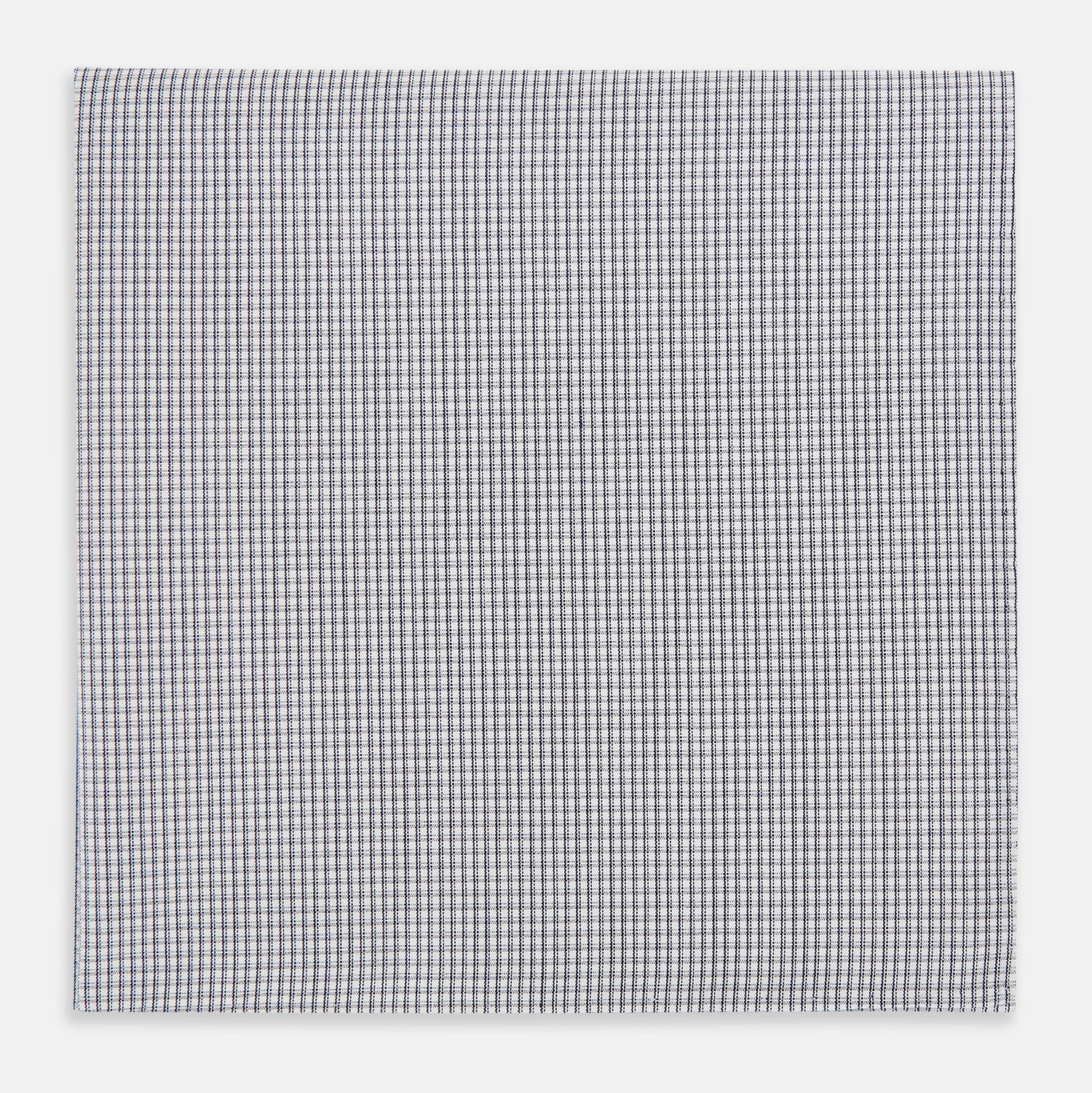 View 1 of product Navy Blue Shadow Grid Check Hand-Rolled Handkerchief