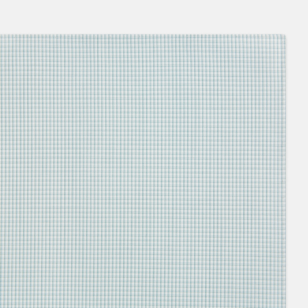 Sage Green Shadow Grid Check Hand-Rolled Handkerchief