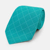 View 1 of product Turquoise Dotted Check Pattern Printed Silk Tie
