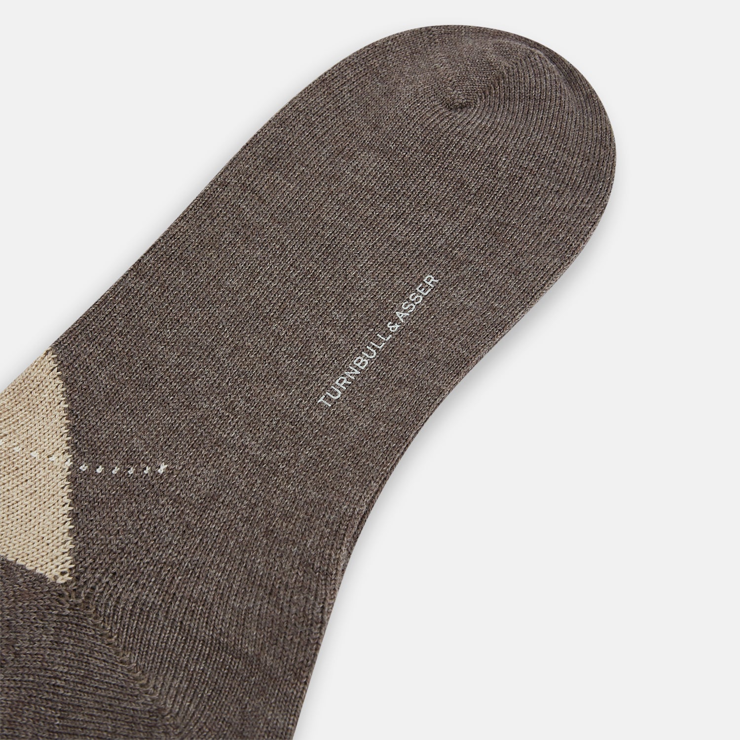 View 3 of product Grey Melange Wool Check Mid-Length Socks