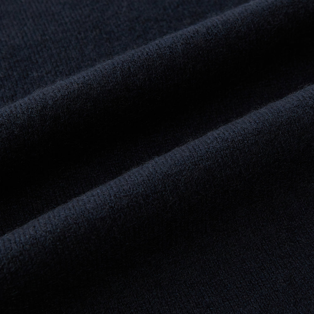 Plain Navy Cashmere Knitted Scarf