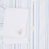 View 4 of product Pale Blue Multi Stripe Shirt with Contrast Collar and Double Cuffs