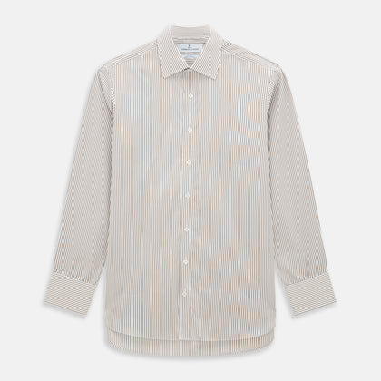 Coffee Shadow Stripe Mayfair Shirt