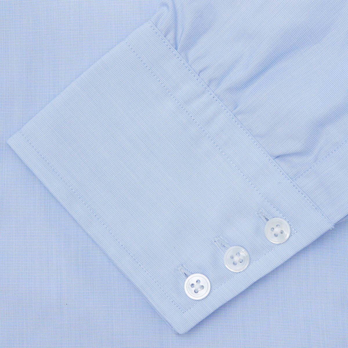 View 6 of product Light Blue End-on-End Shirt with T&A Collar and 3-Button Cuffs
