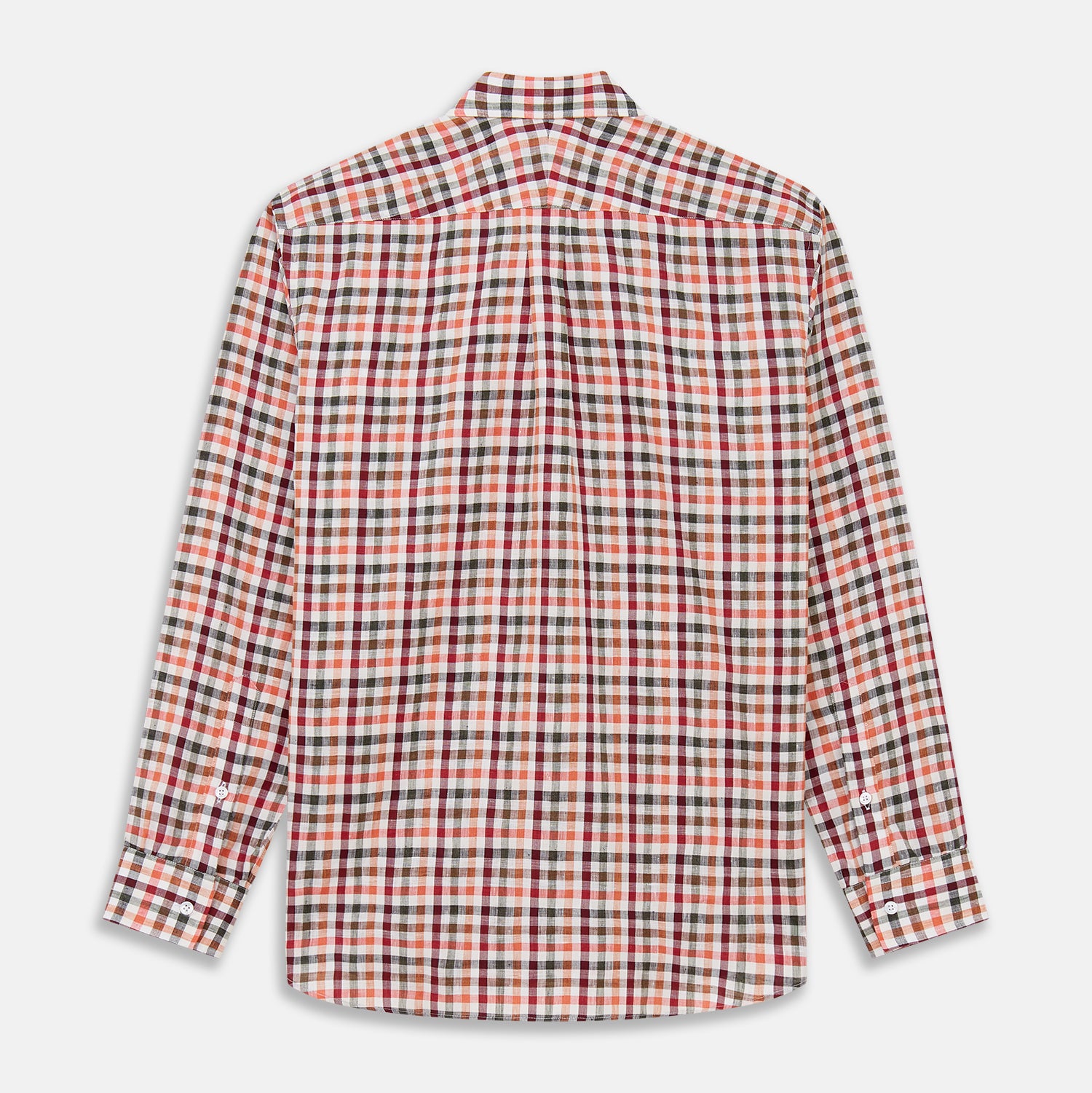 View 5 of product Red and Green Check Linen Blend Weekend Fit Hayne Shirt