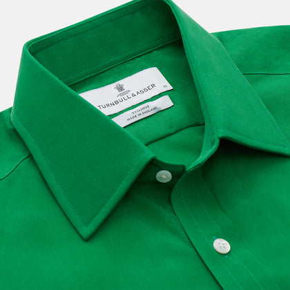 Green Sandwashed Silk Regular Fit Mayfair Shirt Image 1