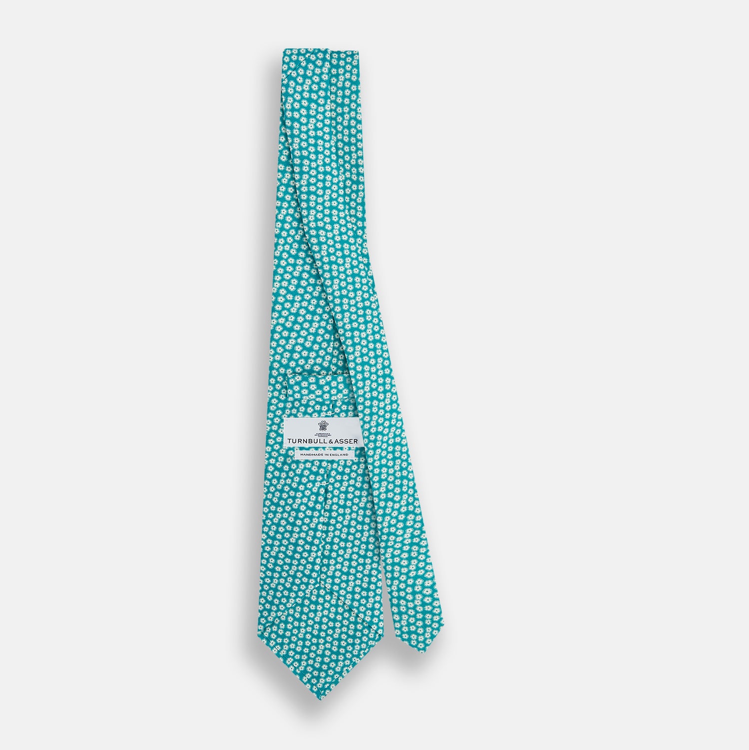 View 4 of product Turquoise Flower Patterned Printed Silk Tie