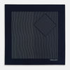 View 3 of product Navy and White Stripe Silk Pocket Square