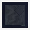 Navy and White Stripe Silk Pocket Square