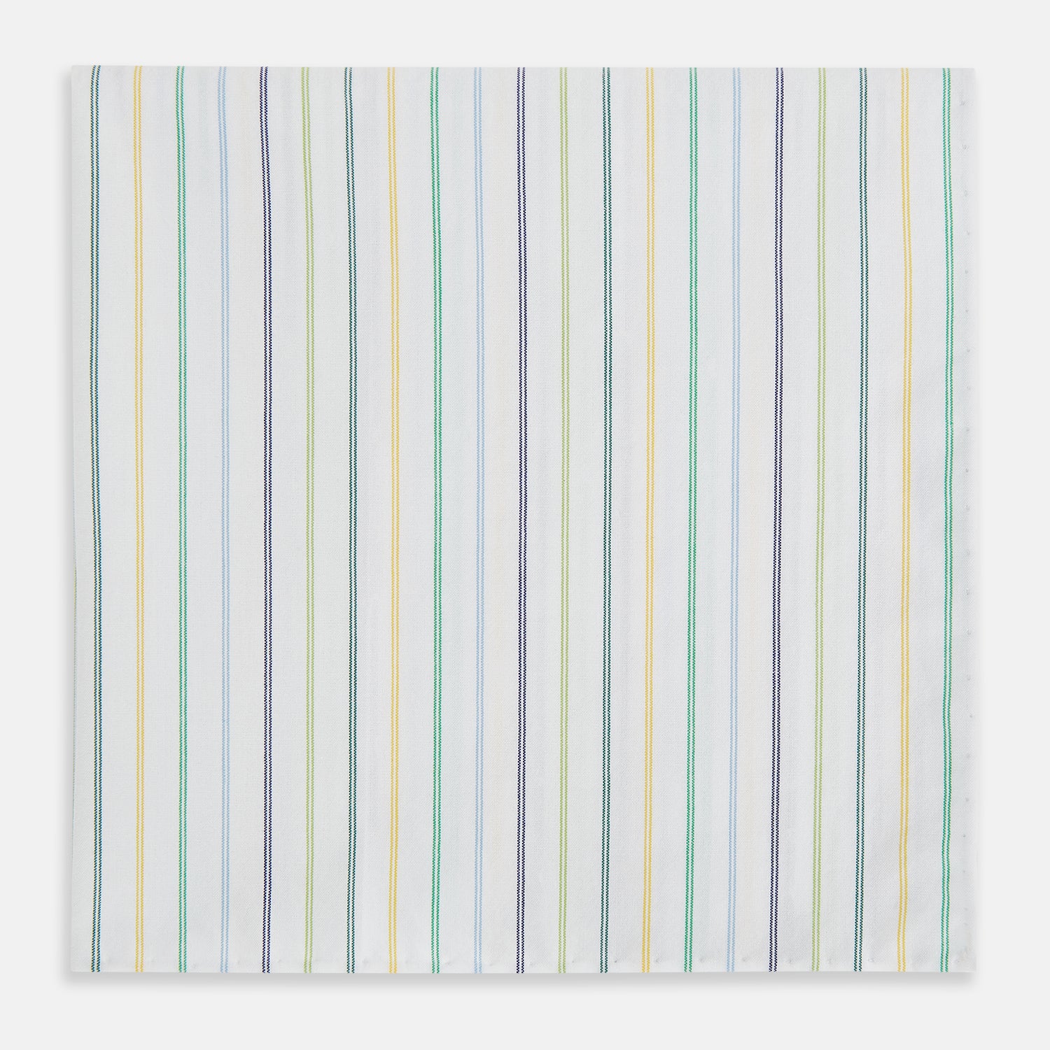 View 3 of product Yellow Multi Double Pinstripe Hand-Rolled Handkerchief