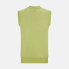 View 3 of product Melon Green Fine Merino V-Neck Sleeveless Cardigan