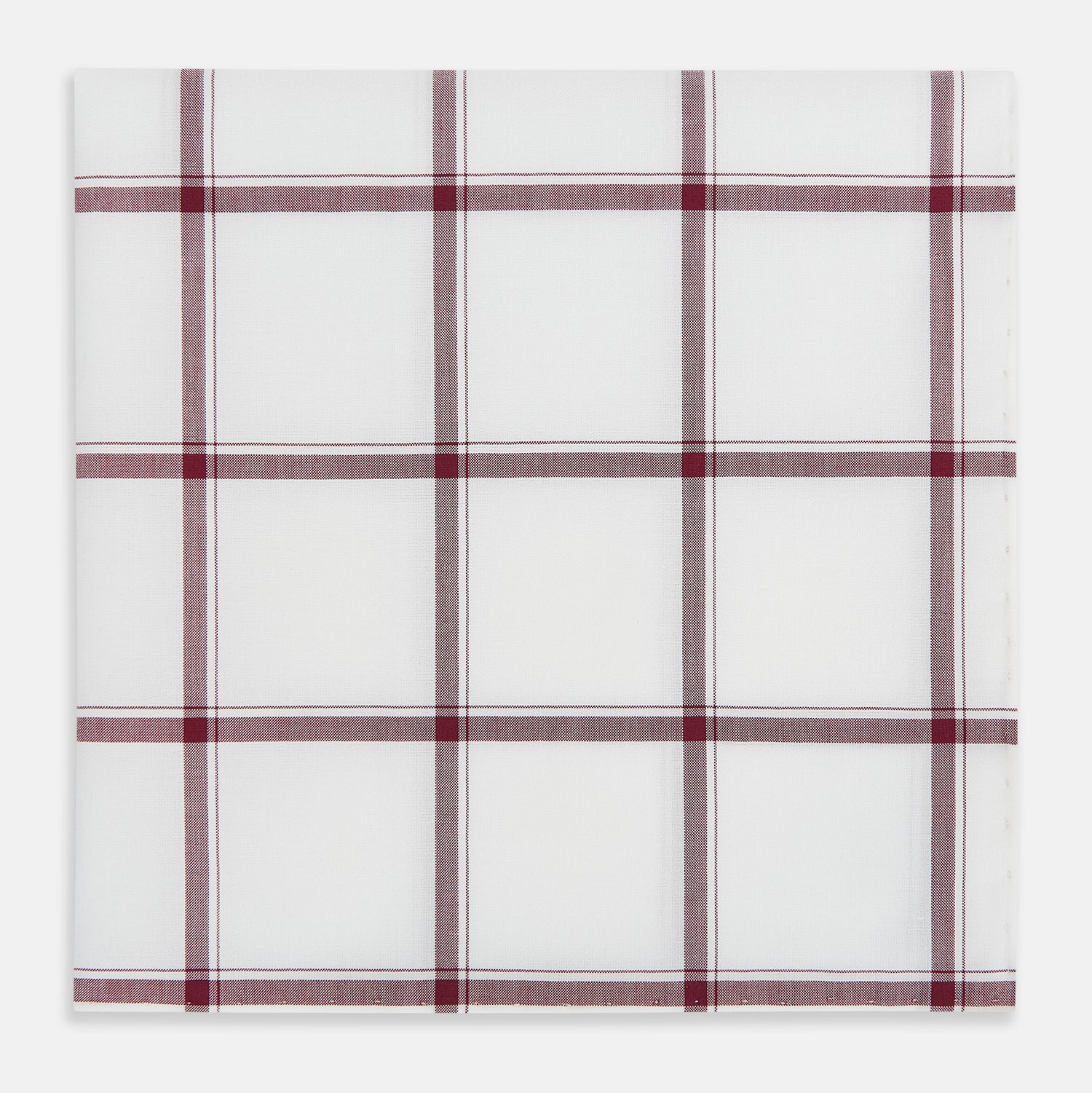 View 1 of product Burgundy Grid Check Hand-Rolled Handkerchief