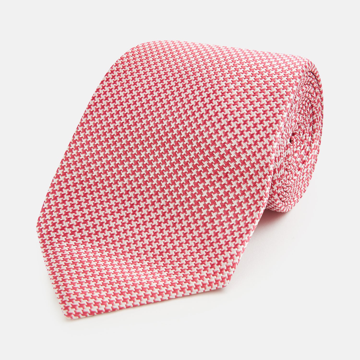 View 1 of product Pink and white Hounstooth Silk Tie