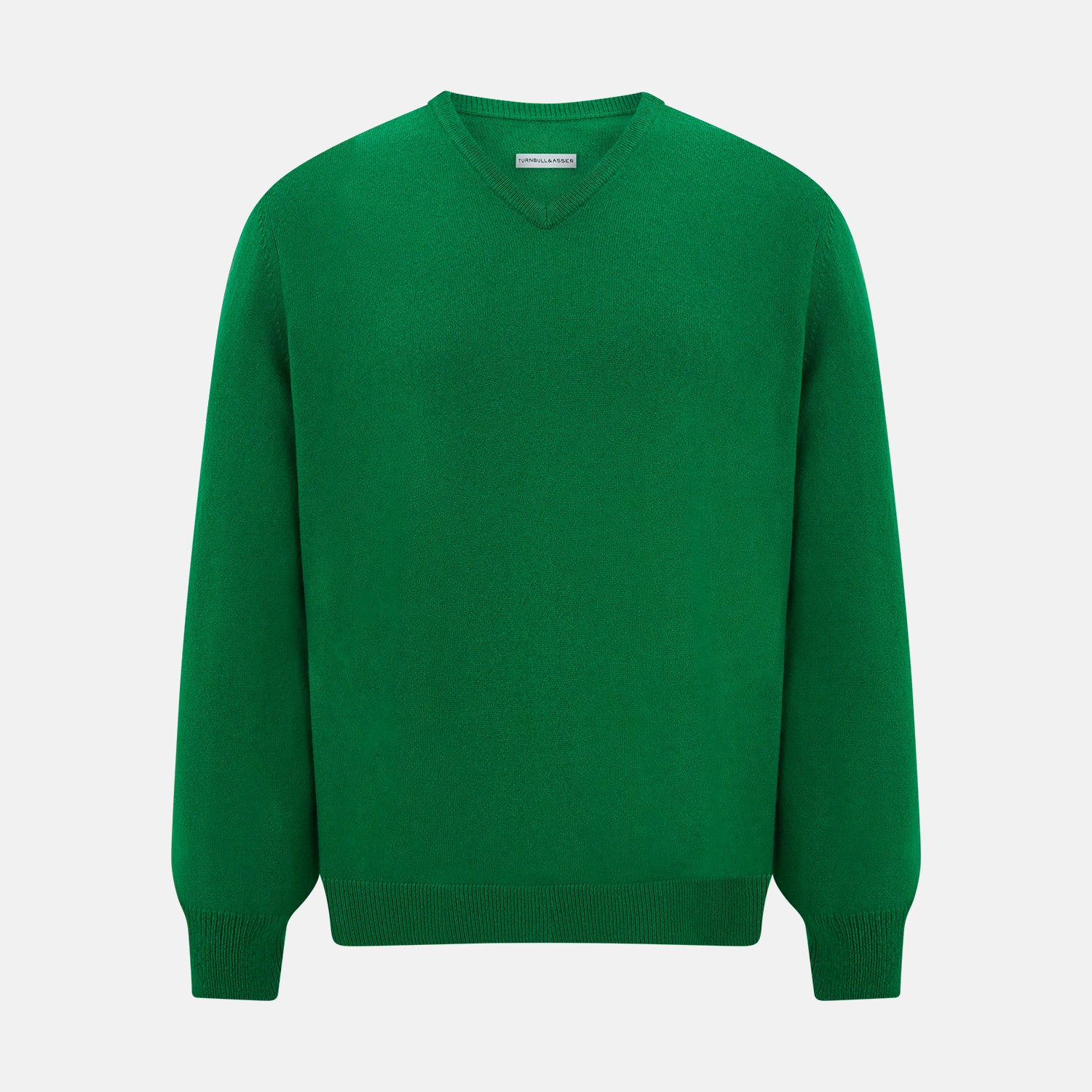 View 1 of product Grass Green Cashmere V-neck Jumper