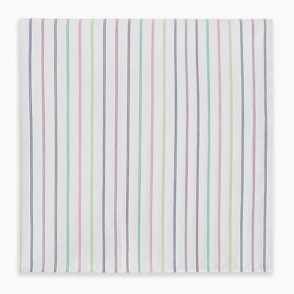 Green Multi Double Pinstripe Hand-Rolled Handkerchief Image 3