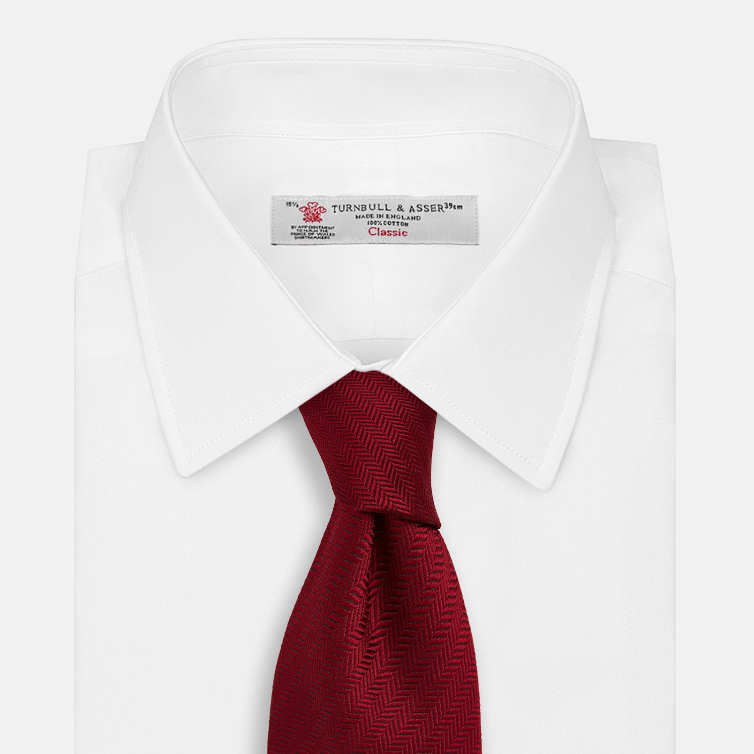 View 2 of product PLAIN HERRINGBONE BURGUNDY TIE