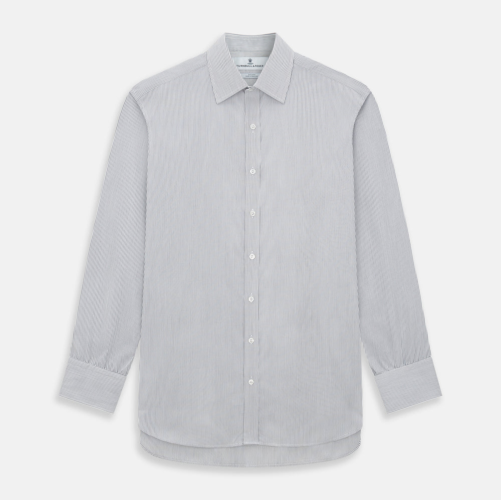 Midnight Blue Fine Track Stripe Mayfair Shirt