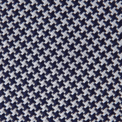 Seven-Fold Navy & White Houndstooth Silk Tie Image 2
