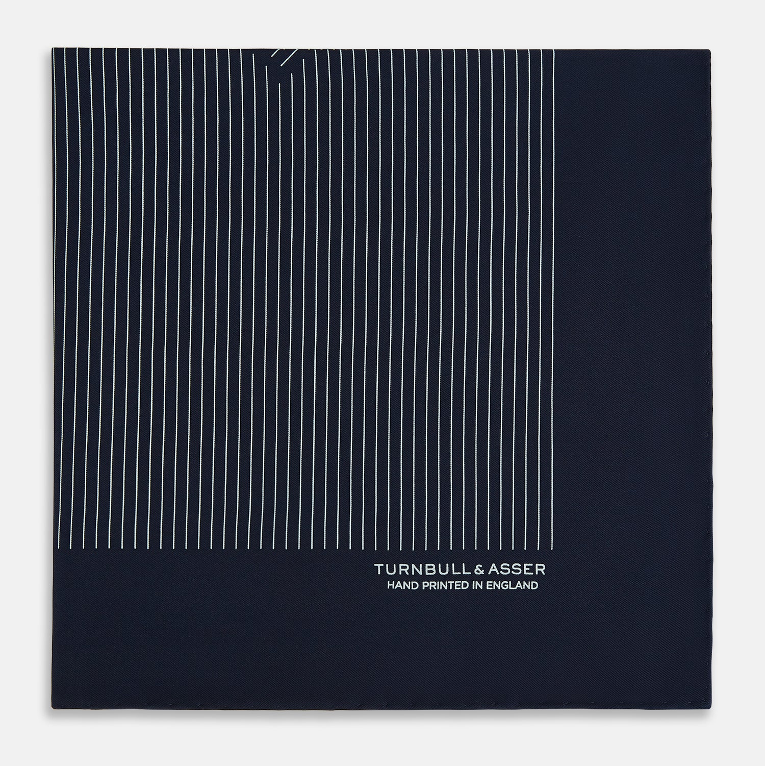View 4 of product Navy and White Stripe Silk Pocket Square