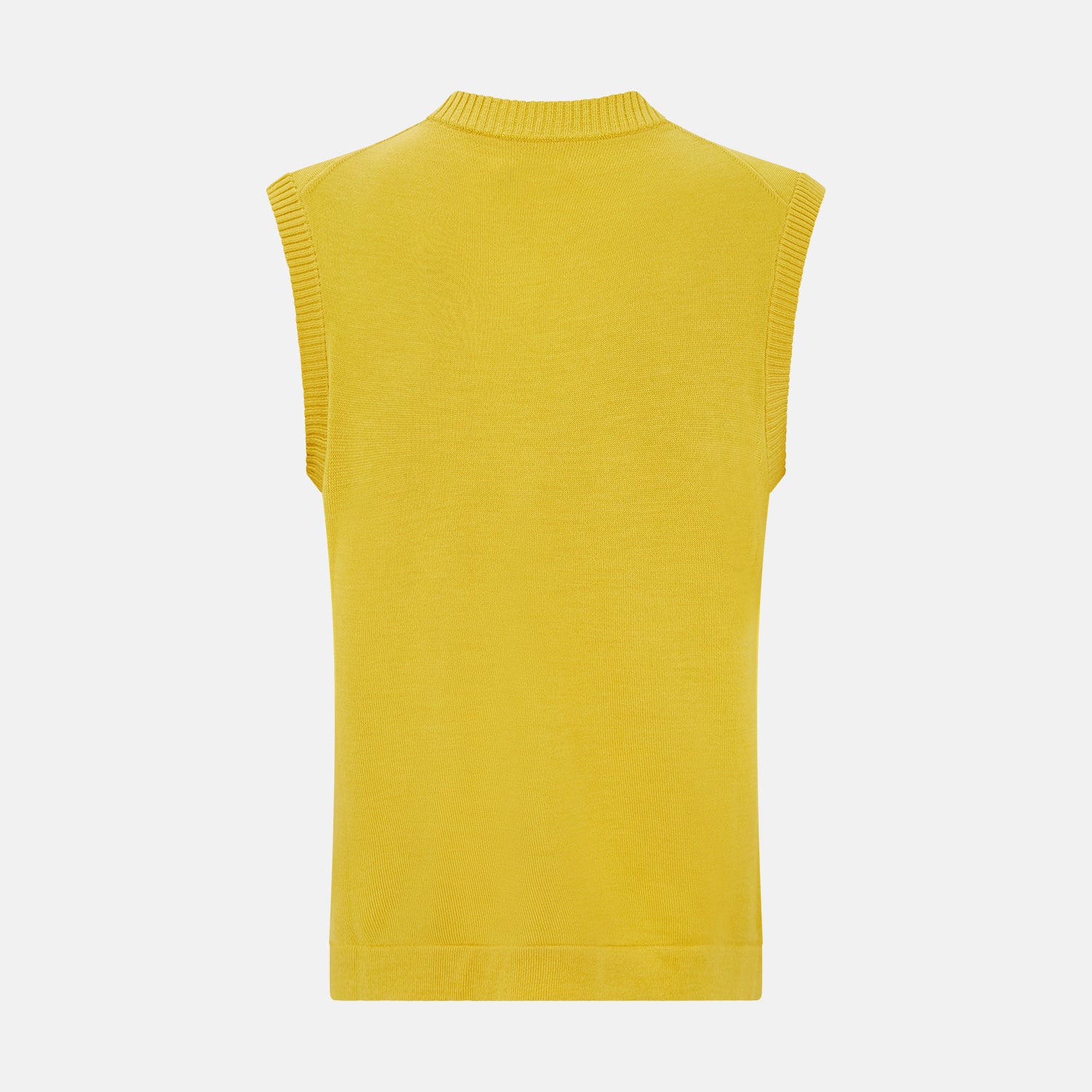 View 3 of product Canary Yellow Fine Merino V-Neck Vest