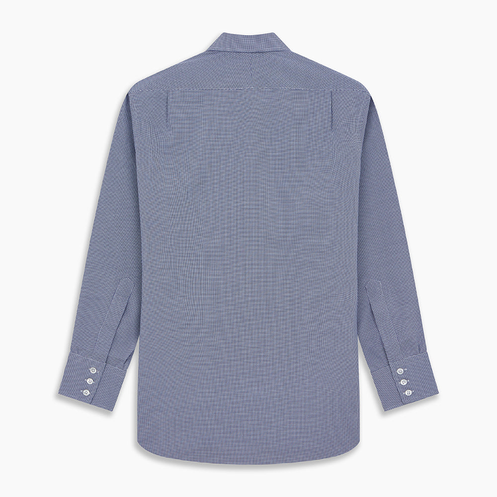 Navy Pattern Cotton Voile Regular Fit Mayfair Shirt