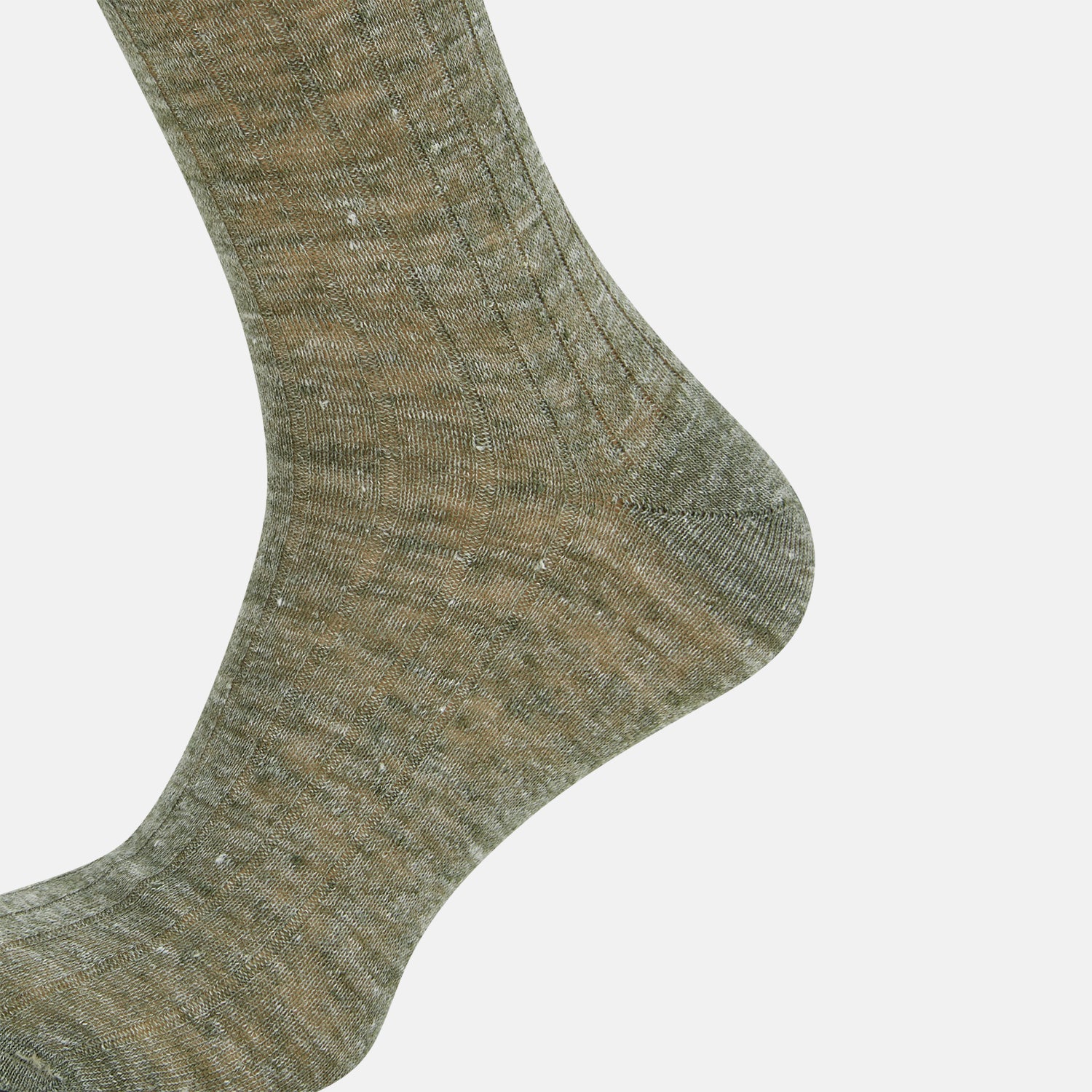 View 4 of product Forest Green Linen Mid-Length Socks