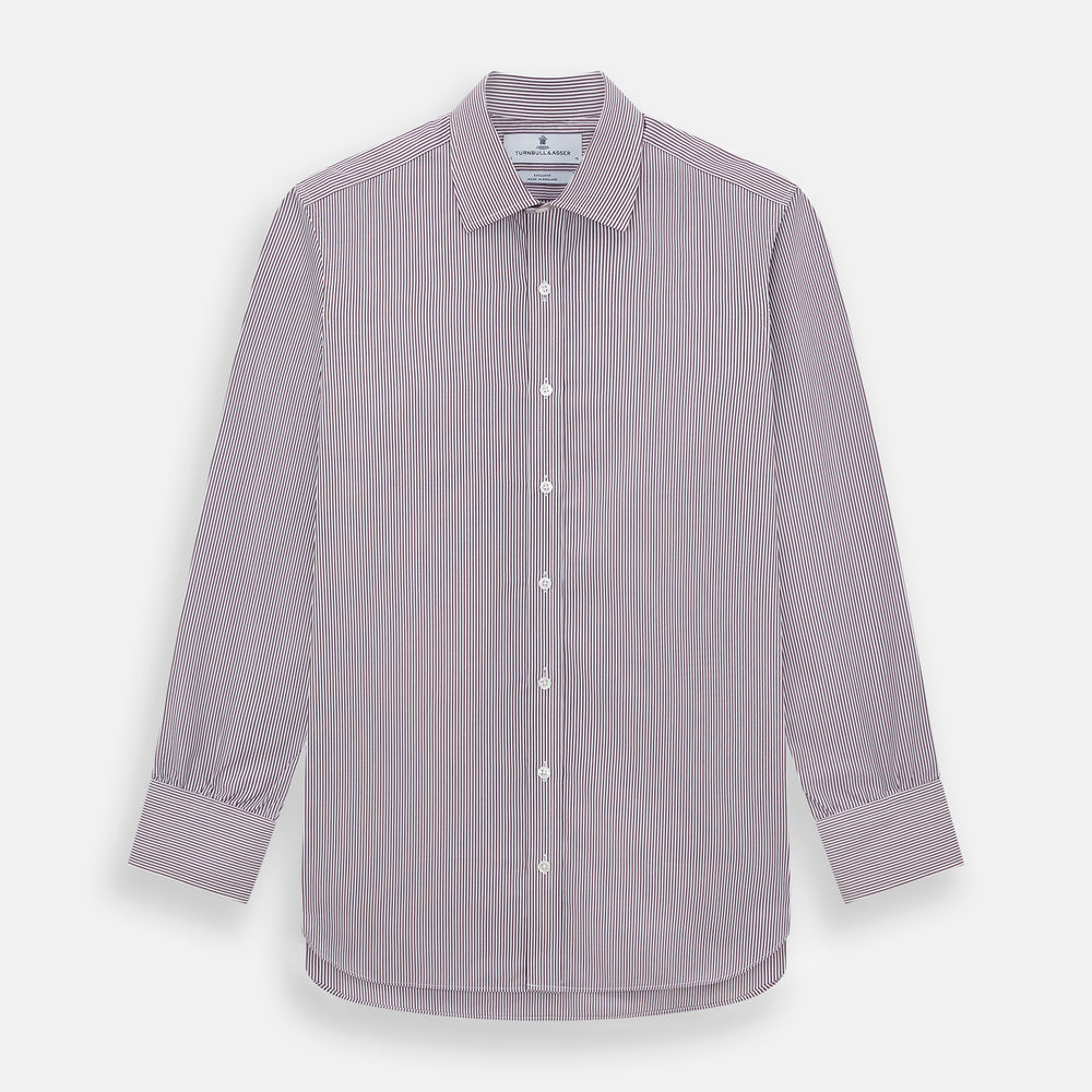 Burgundy Shadow Stripe Mayfair Shirt