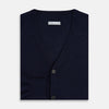 View 4 of product Navy Fine Merino V-Neck Cardigan