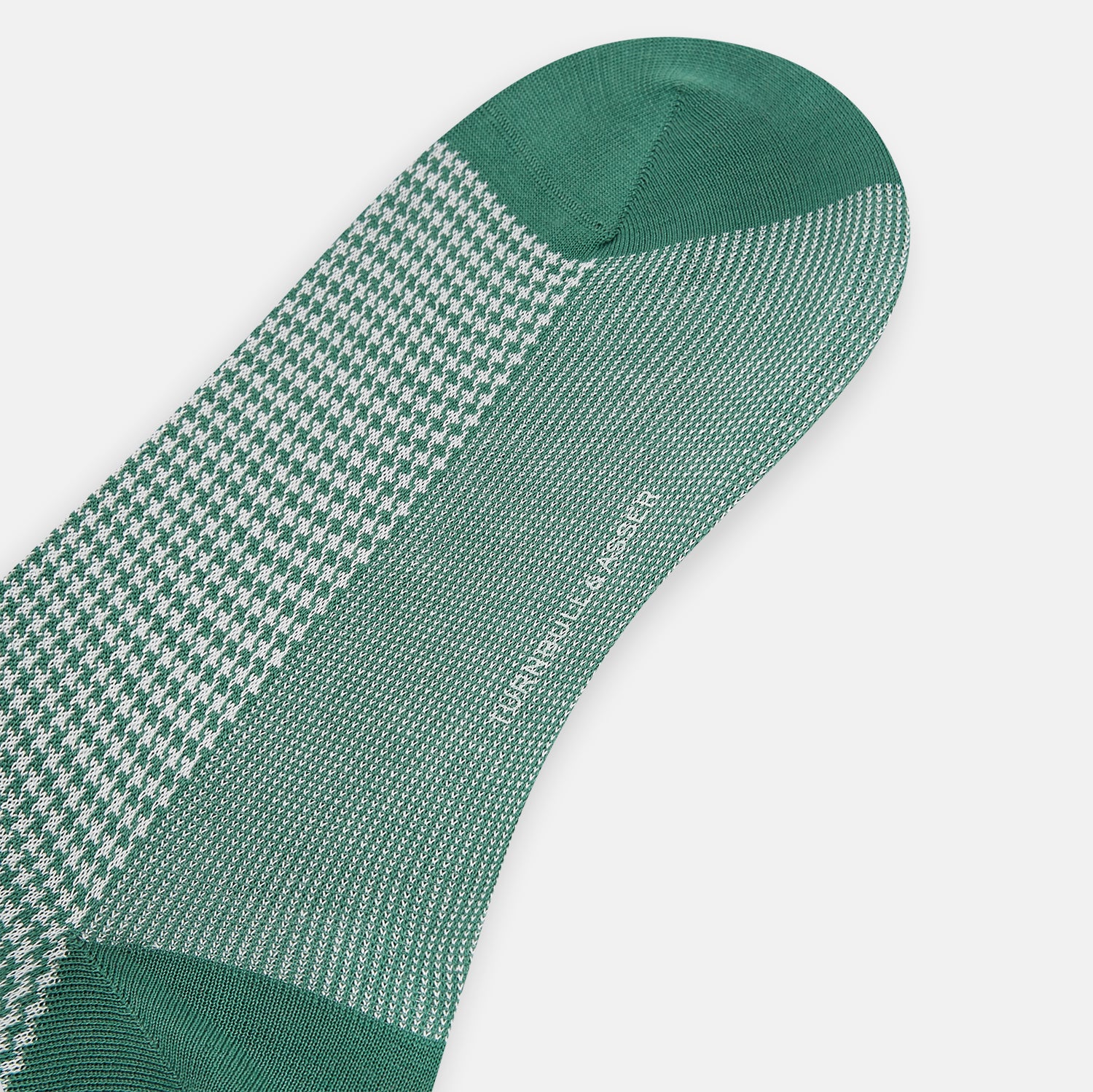 View 3 of product Ivory/green Houndstooth Long Socks